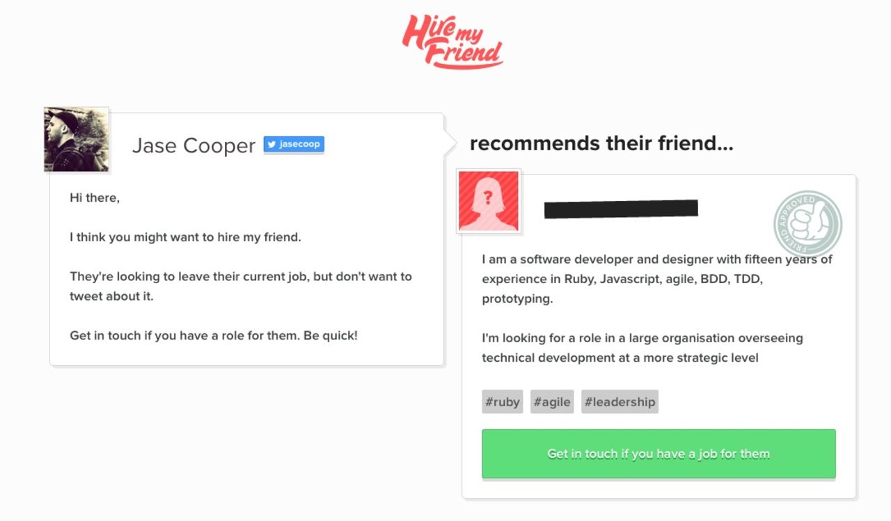 Hjälp polaren hitta jobb med Hire my Friend