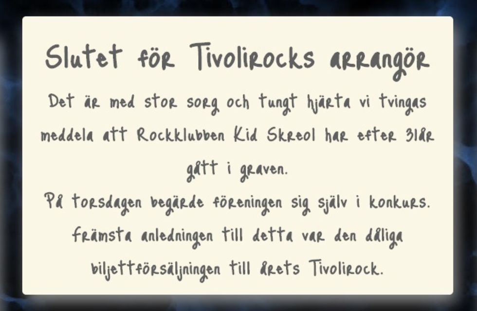 Tivolirock i konkurs
