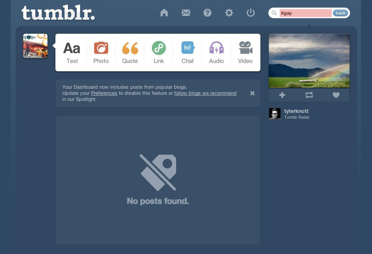 Tumblr blockerar sökningar på #gay och #lesbian