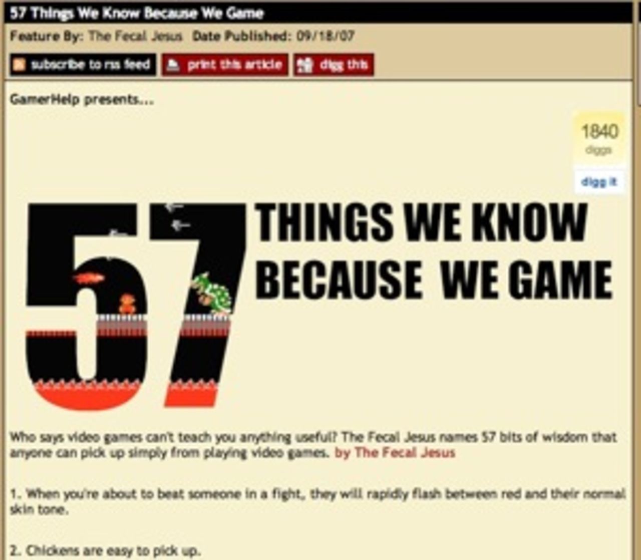 Saker vi lärt oss från spel