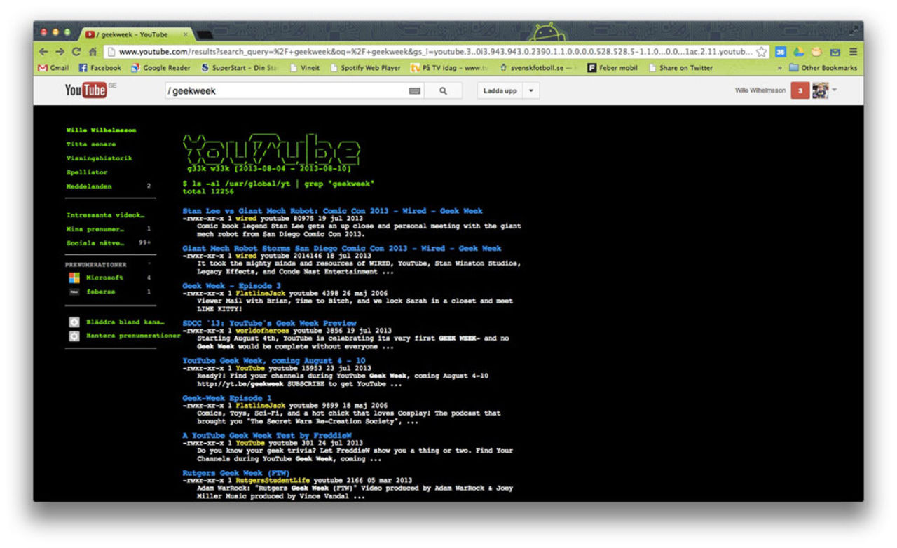 Geek Week på YouTube vecka 32