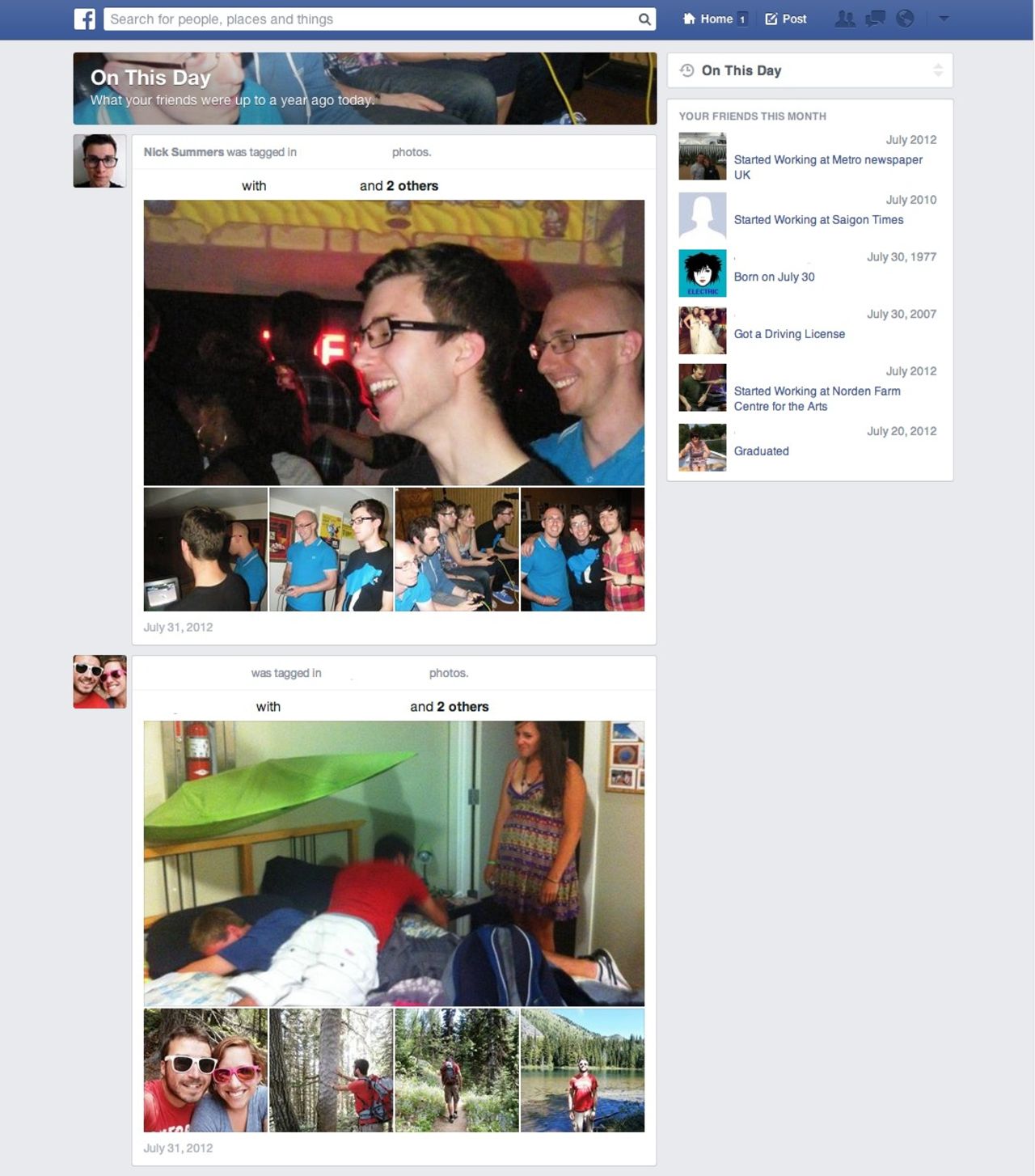 Facebook testar retro-sida