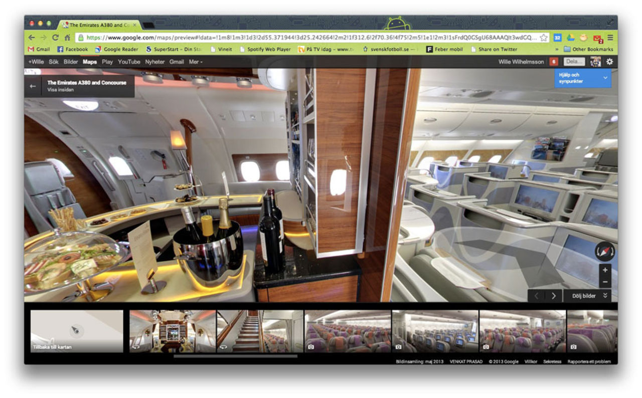 Kolla in Airbus A380 i Google Maps StreetView