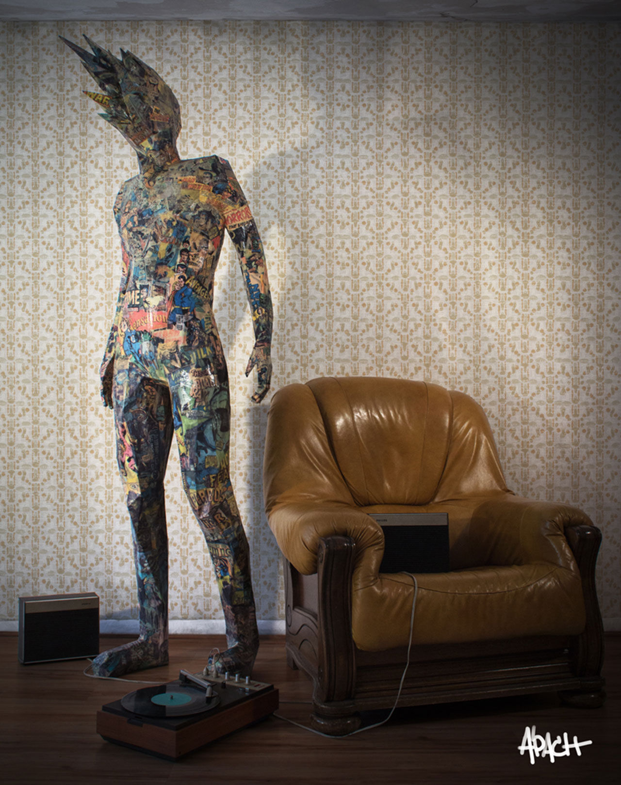 pappersskulptur i verklig storlek