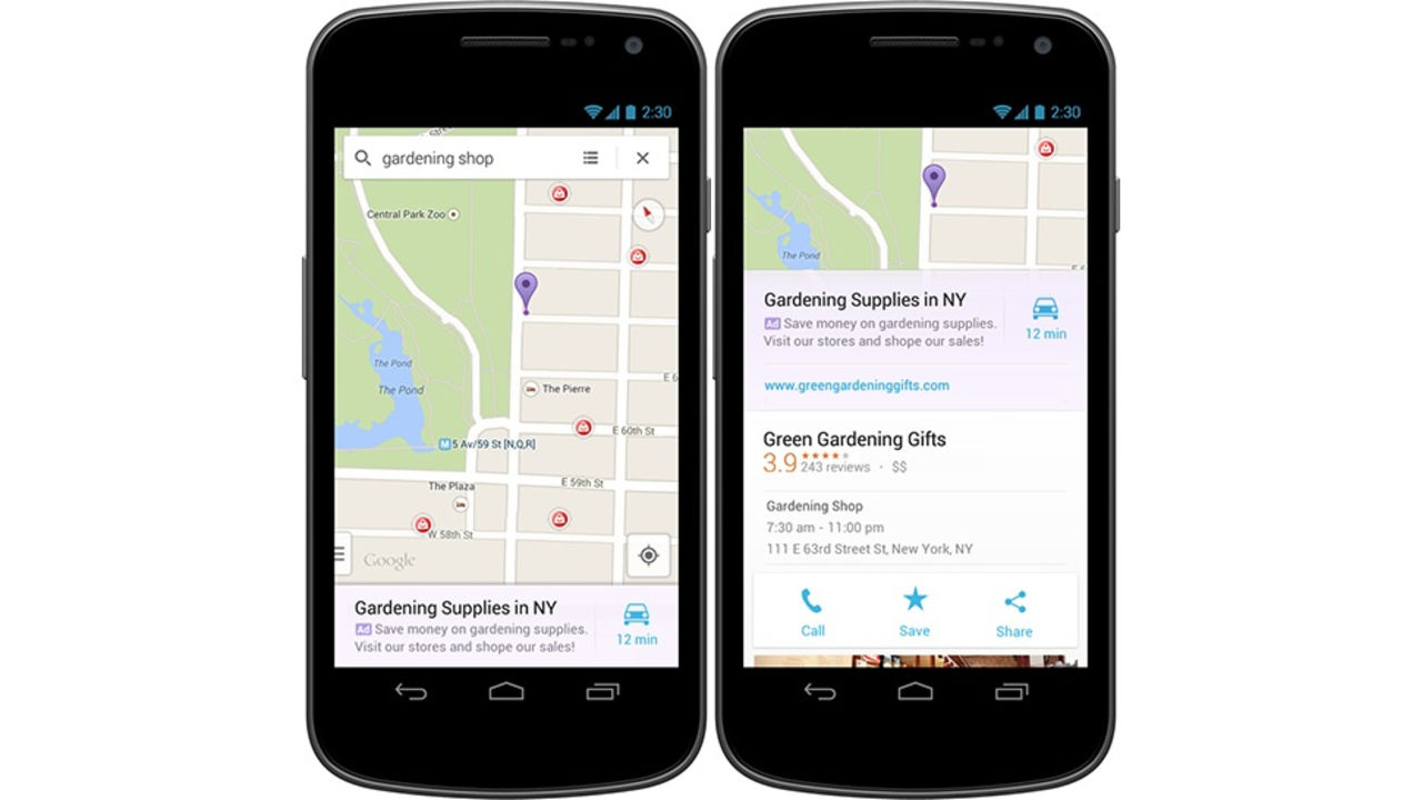 Reklam på gång i Google Maps