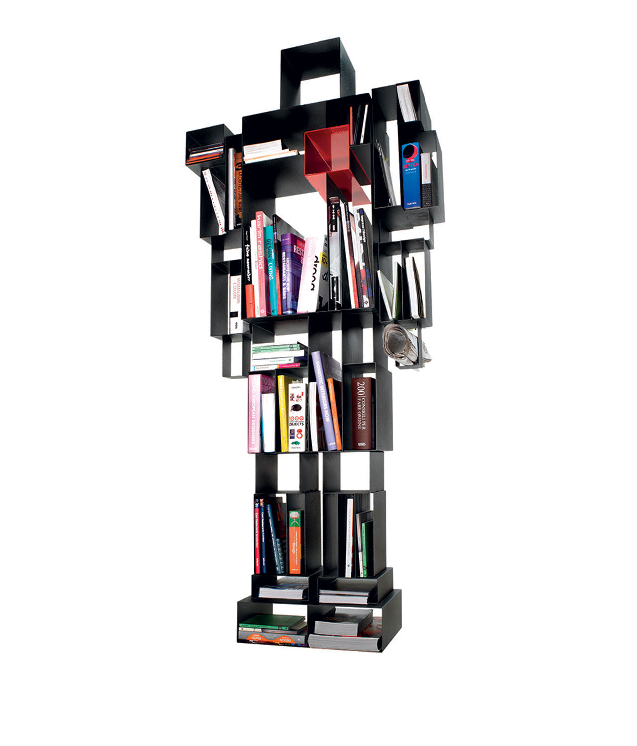 Bokhylla som ser ut som en robot