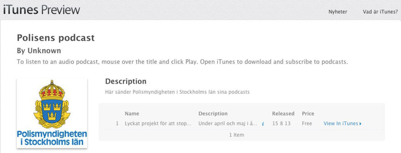 Polisen i Stockholm startar podcast
