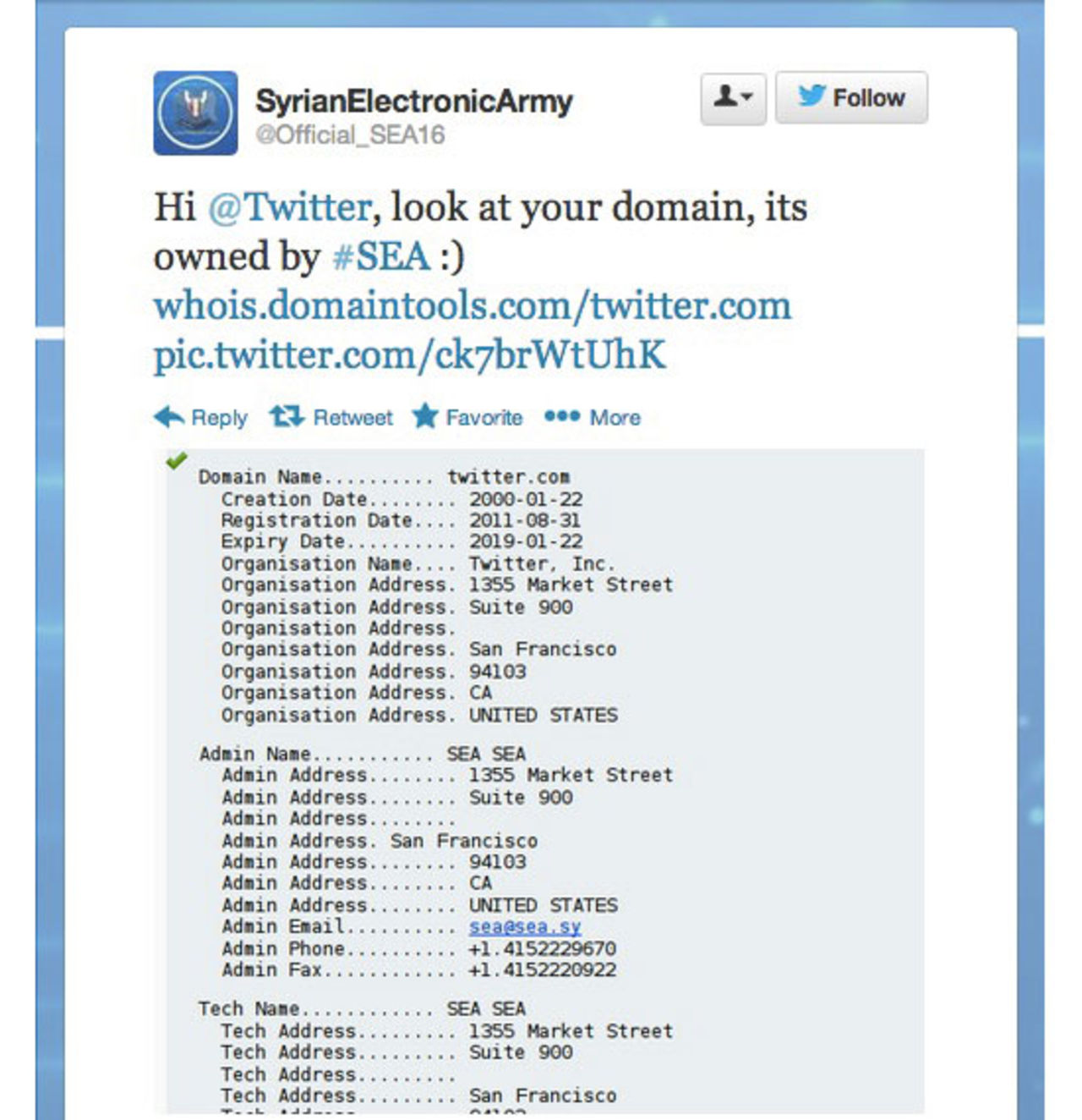Twitter och NY Times attackerade av Syrian Electronic Army