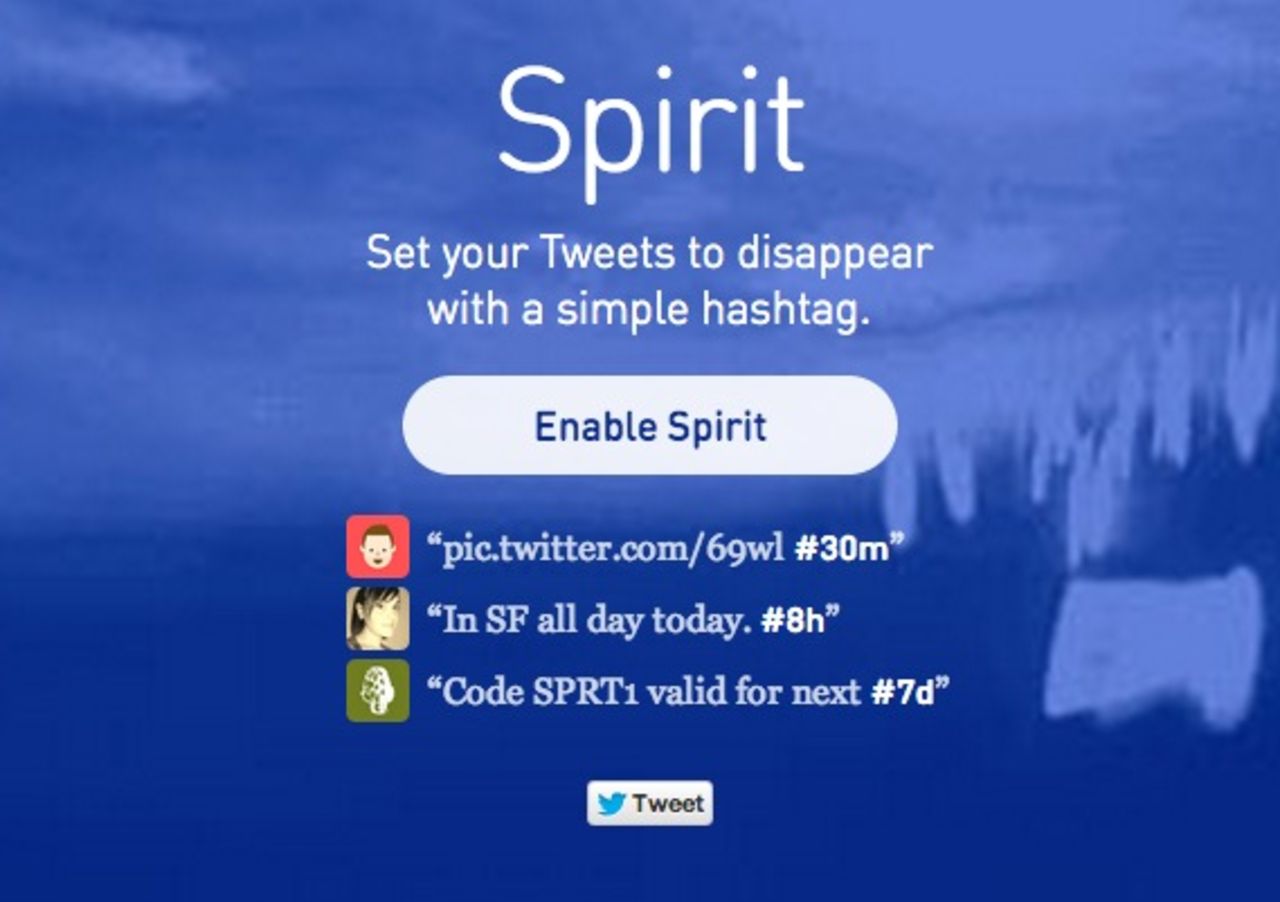 Spirit raderar dina tweets efter en viss tid