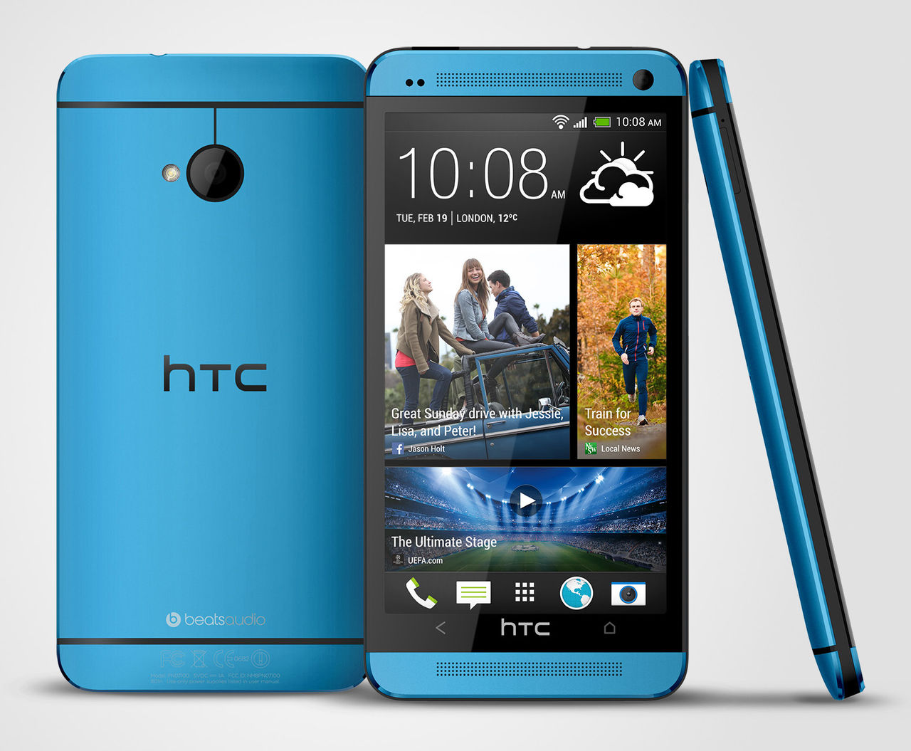 HTC lanserar blå telefon och baslåda