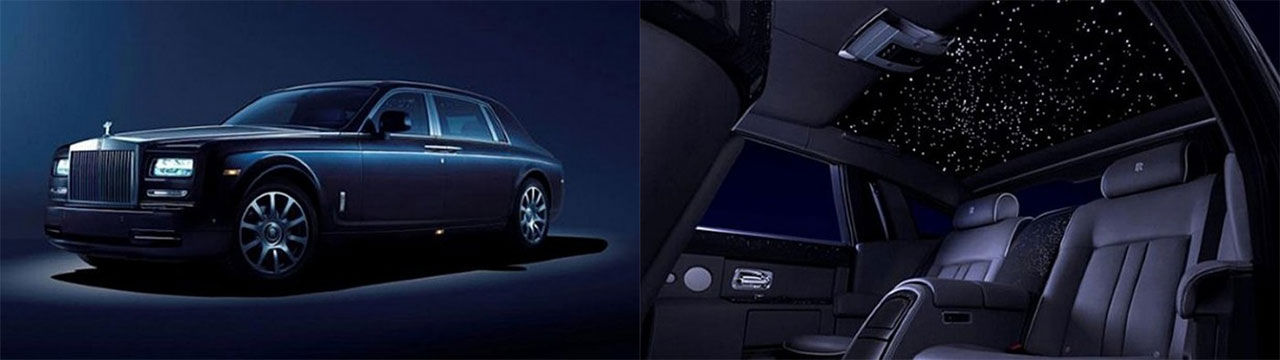 Rolls-Royce Phantom med stjärnspäckat tak