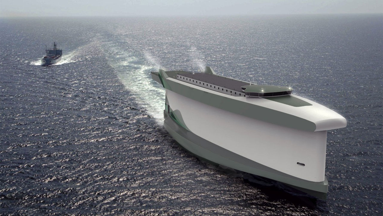 Båt som använder skrovet som segel