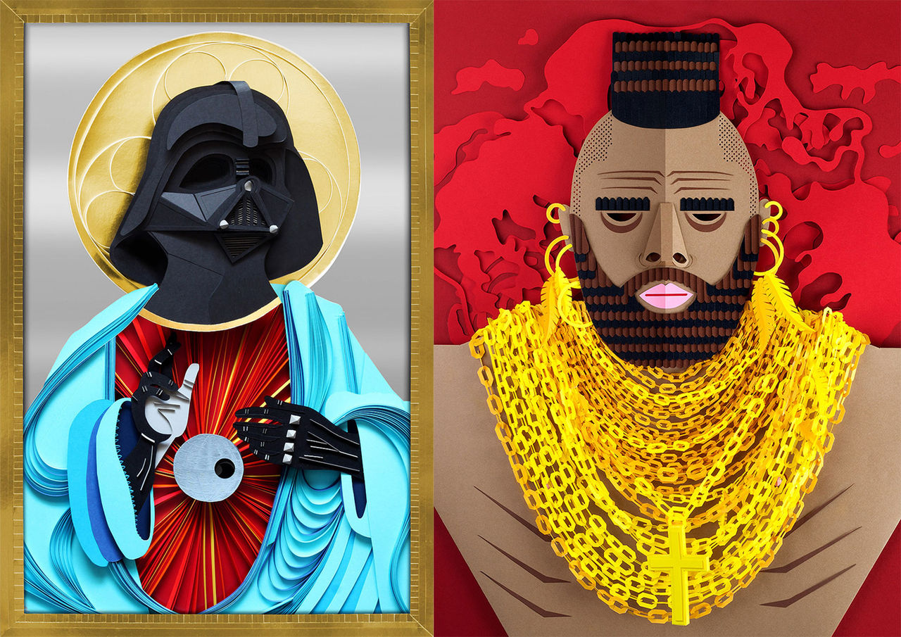 Papperkonst som ser ut som målningar