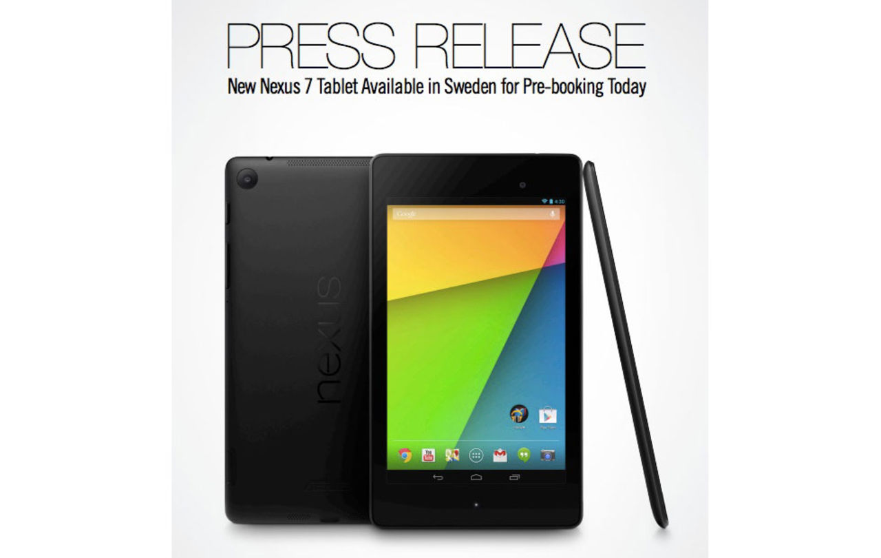Nexus 7 släpps 4:e oktober i Sverige