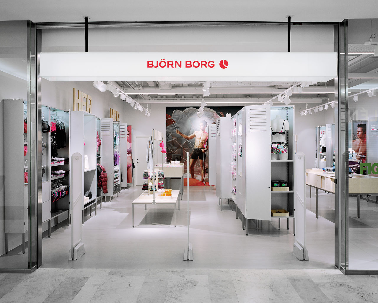Omklädningsrum hos Björn Borg