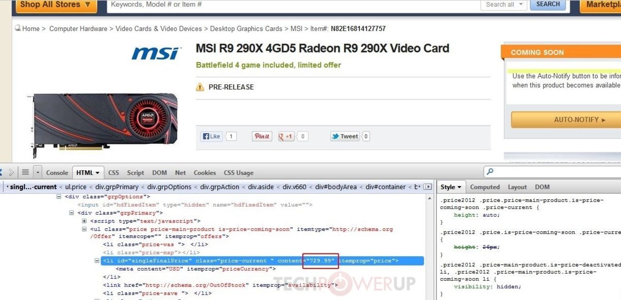 Pris på Radeon R9 290X dyker upp