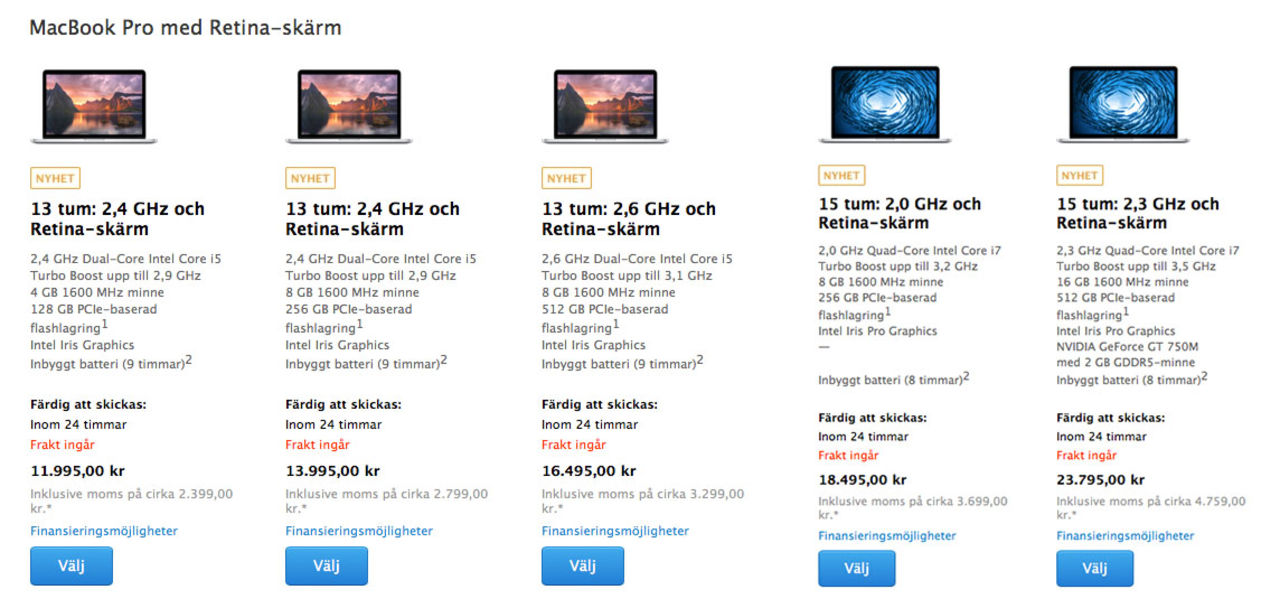 Nya MacBook Pros lanserade