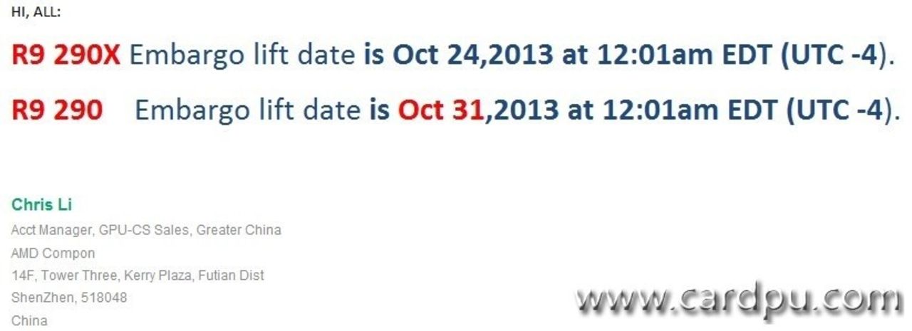 Radeon R9 290 kommer 31:a oktober