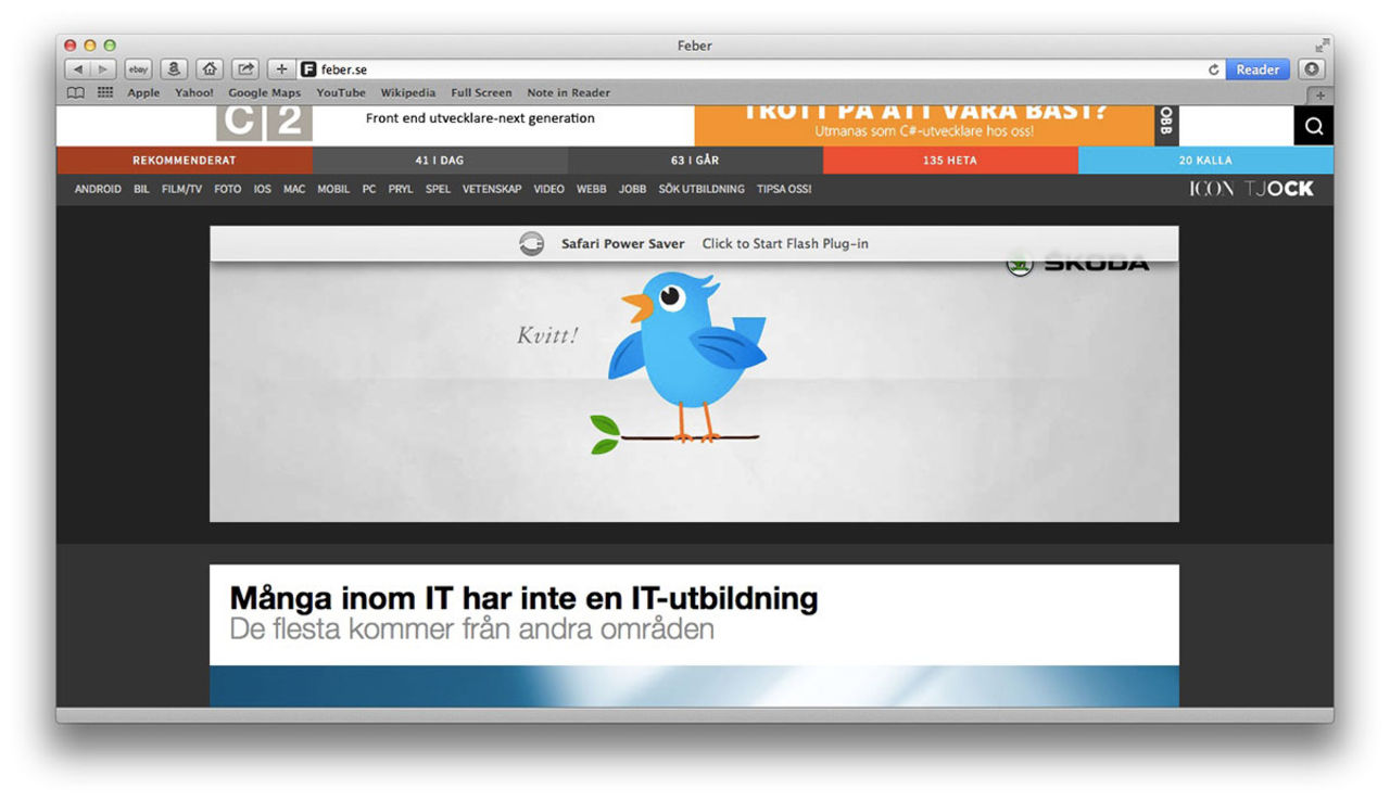 Apple sticker ännu en kniv i Flash