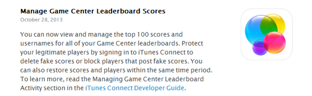 Apple låter utvecklarna rensa Game Center-listor