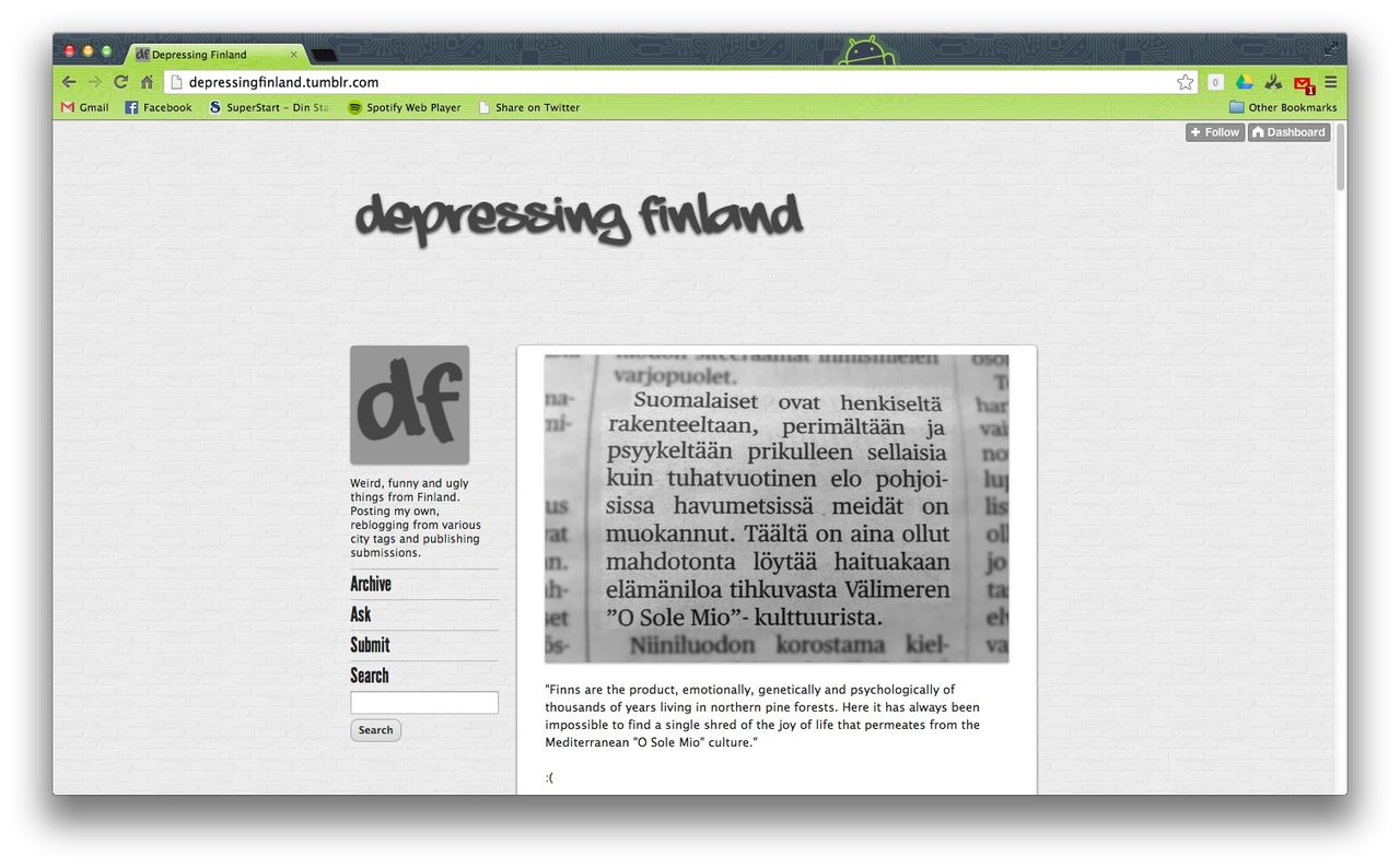 Depressing Finland