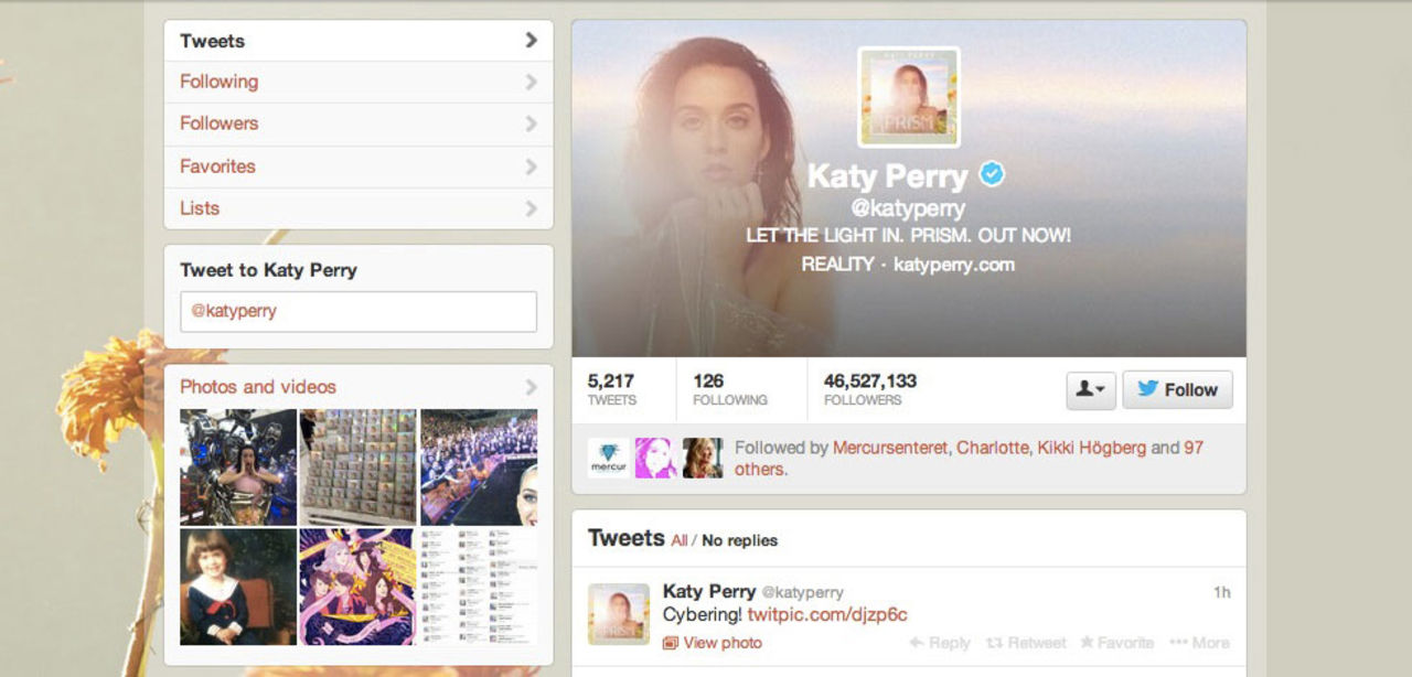 Nu är Katy Perry störst på Twitter