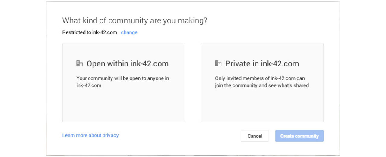 Stöd för privata grupper i Google+