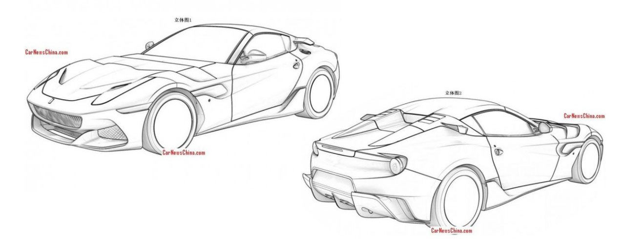 Patentskisser på Ferrari SP Arya läcker ut