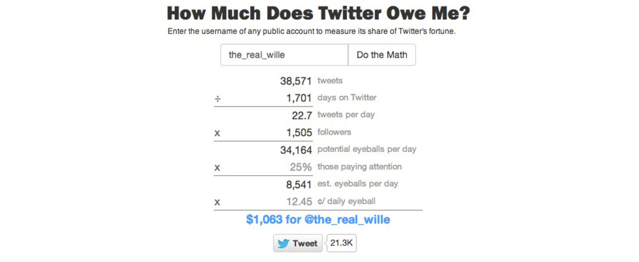 Hur mycket är Twitter skyldig dig?