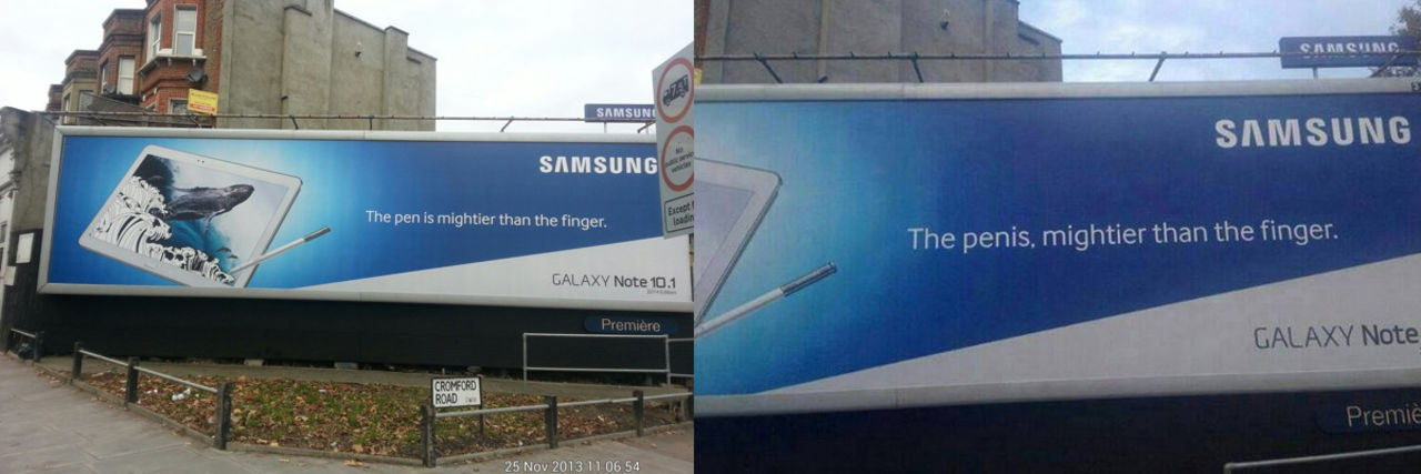 Har någon trollat med Samsungs annonser?