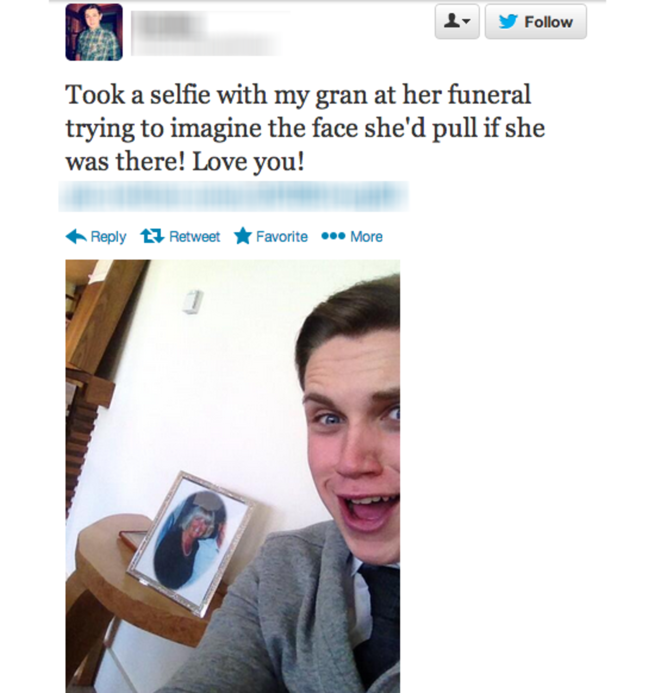 Selfies at funerals