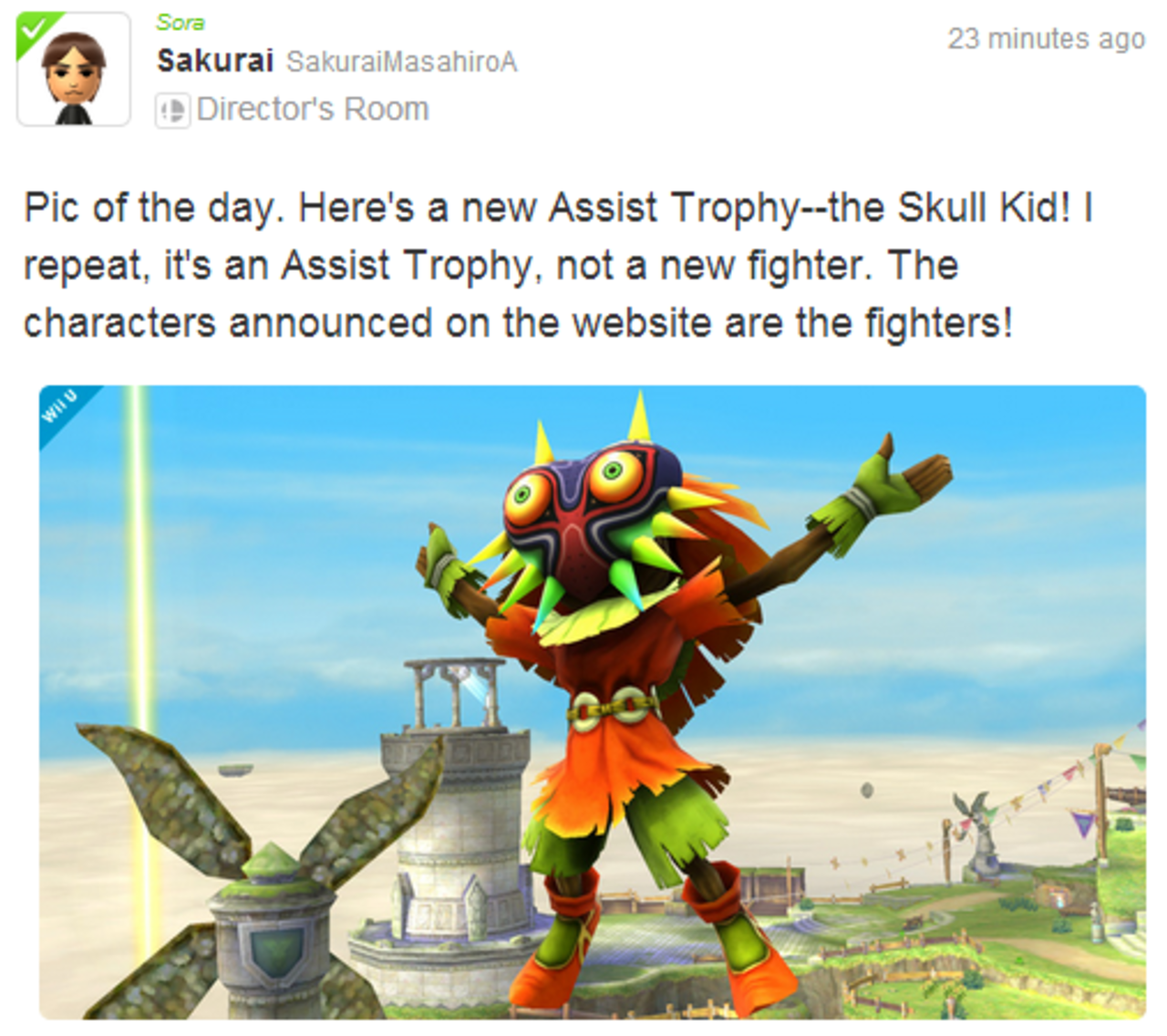 Skull Kid är med i nya Super Smash Bros.