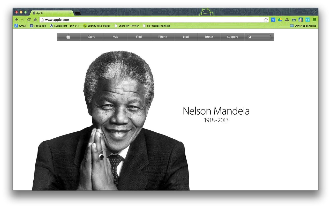 Apple hyllar Mandela