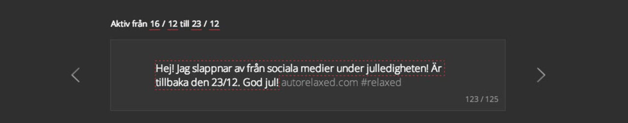 Sköt sociala medier med autosvar i jul