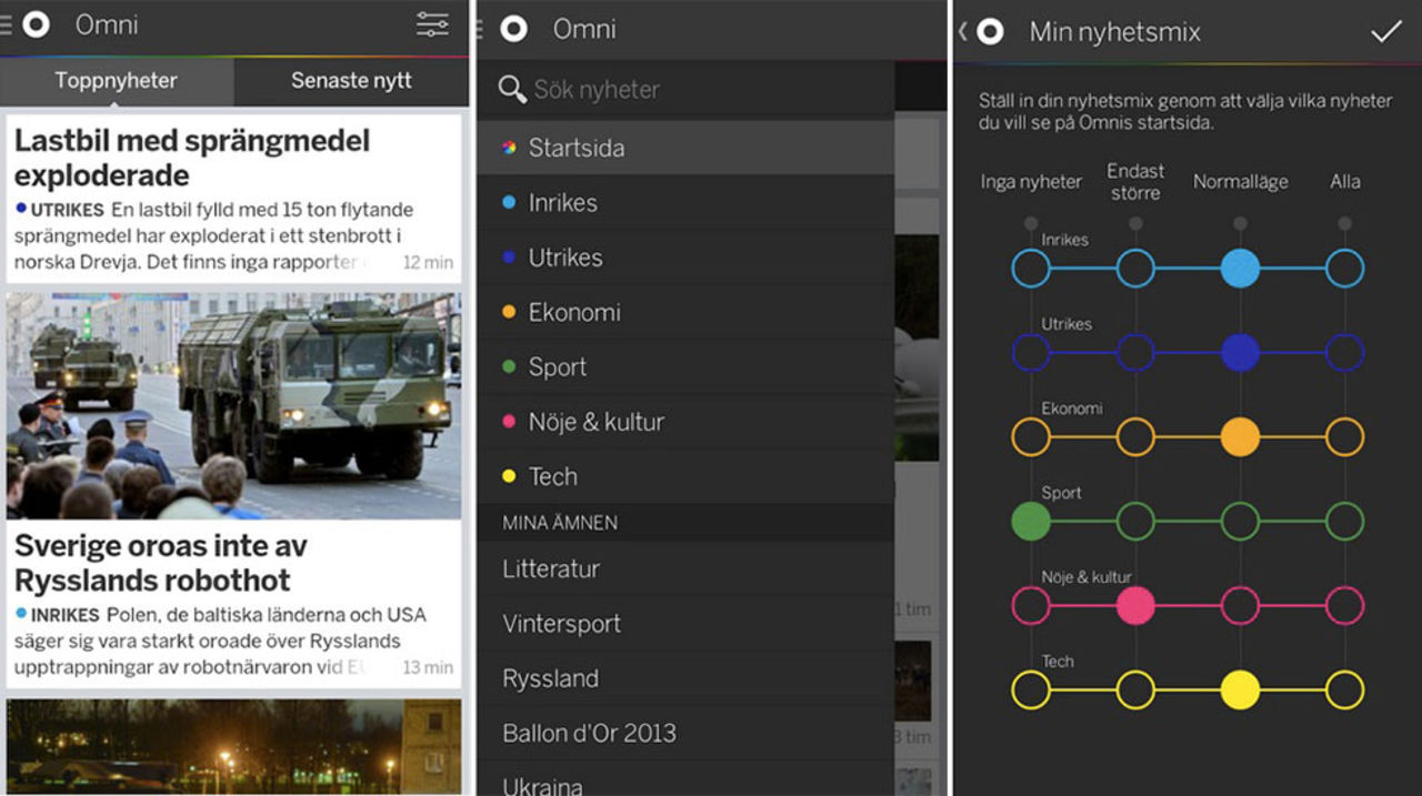 Få nyheter via Omni
