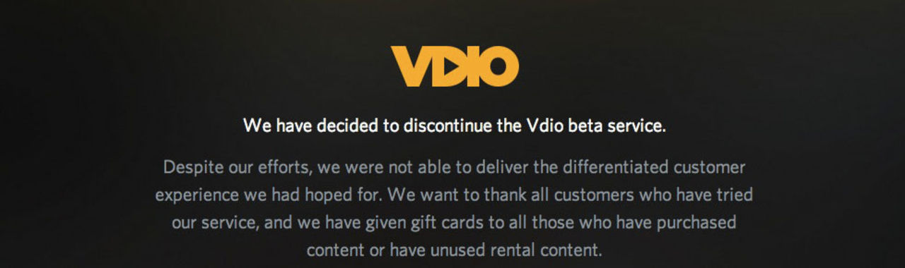 Rdio lägger ner Vdio