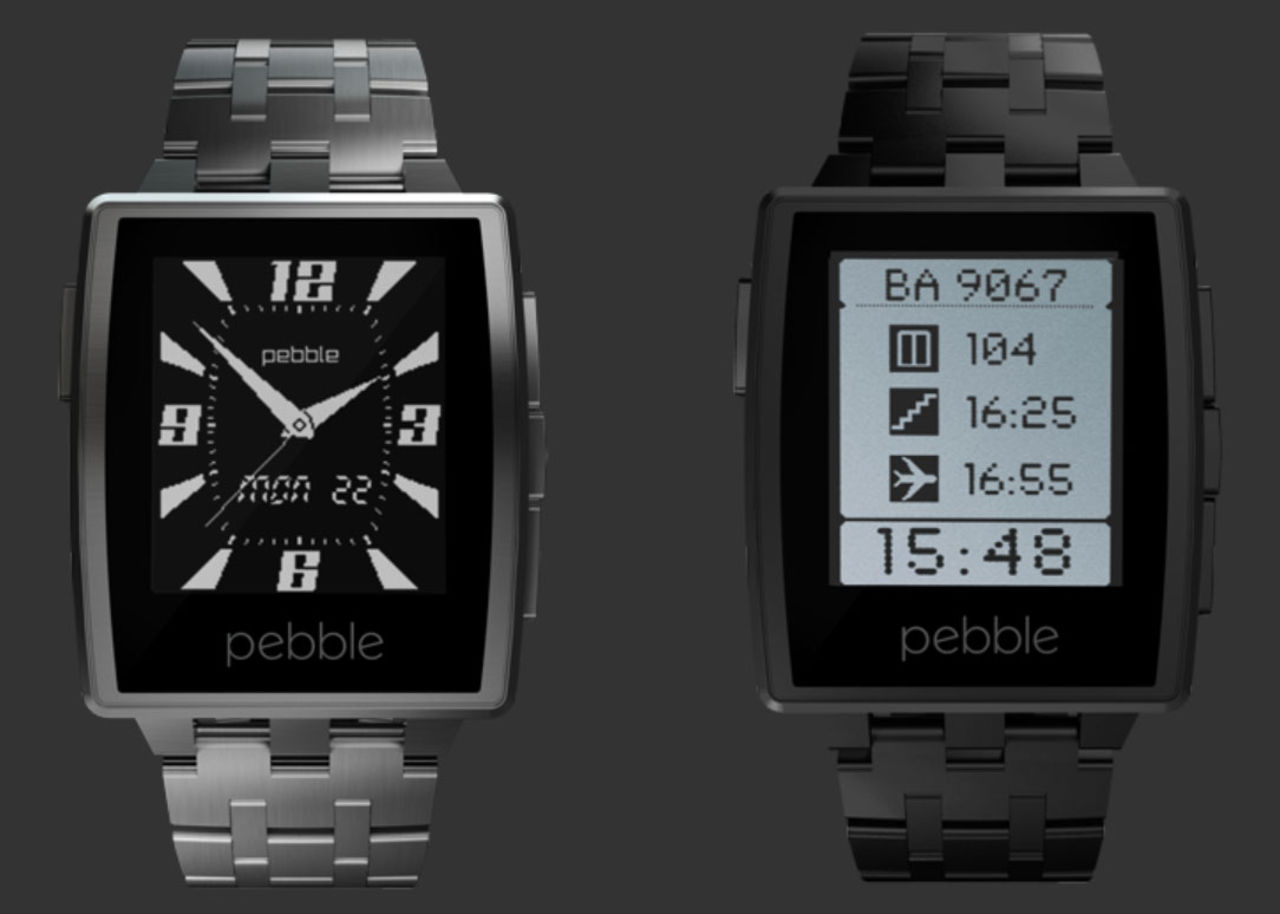 Pebble Steel är en lyxigare Pebble-klocka