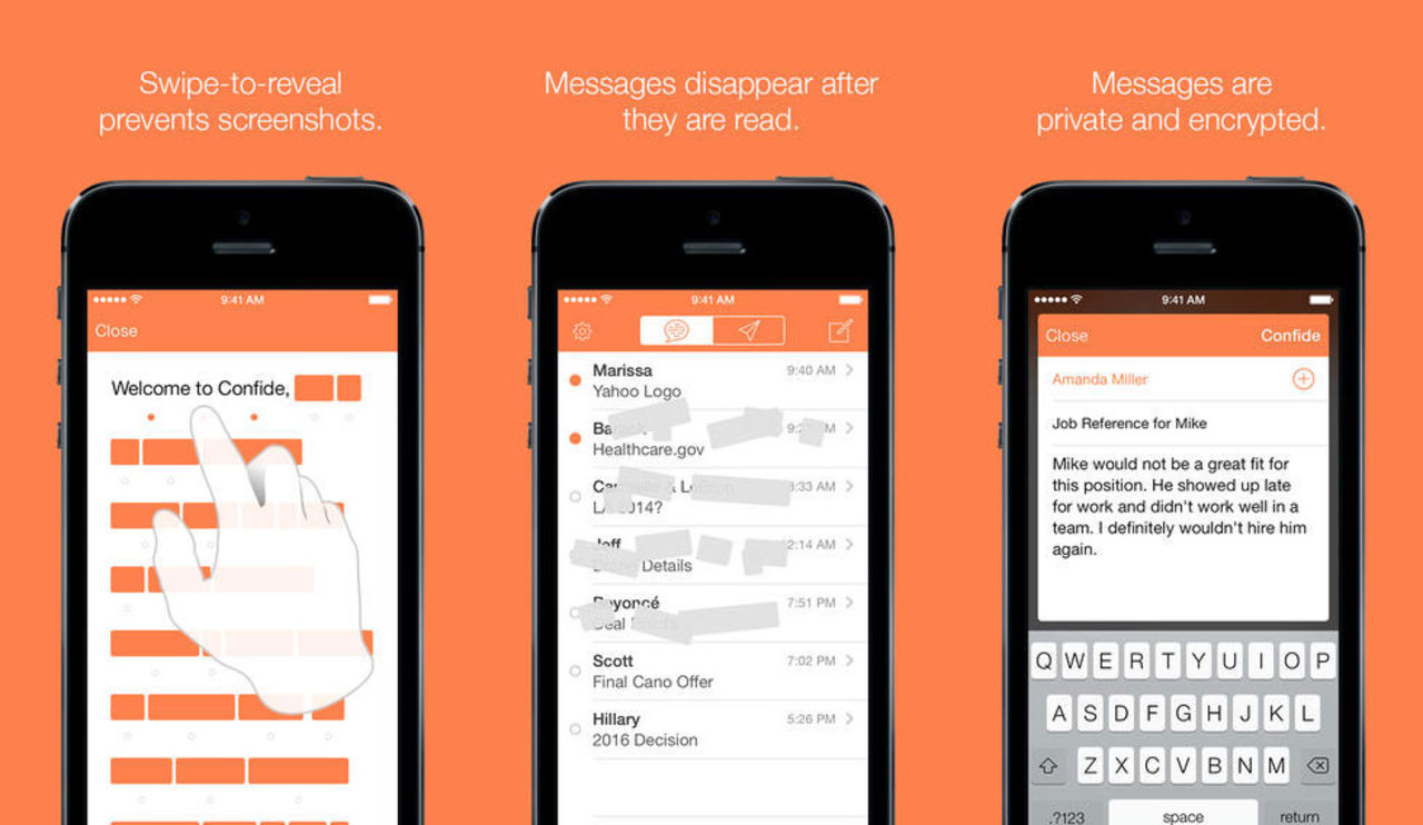 Skicka meddelanden som försvinner med Confide