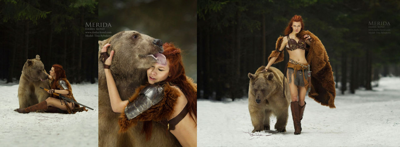 Ambitiös Merida-cosplay