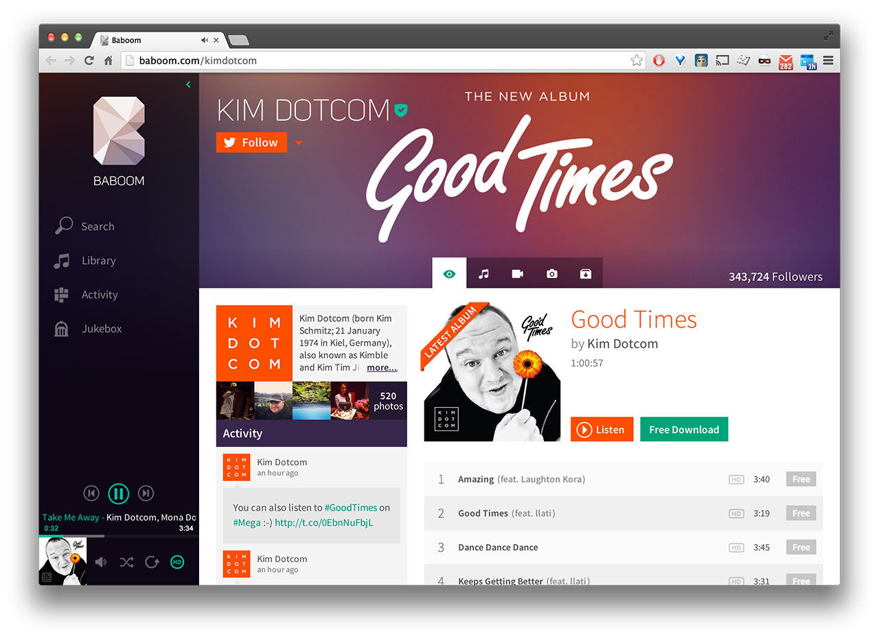 Kim Dotcom visar upp ny musiktjänst