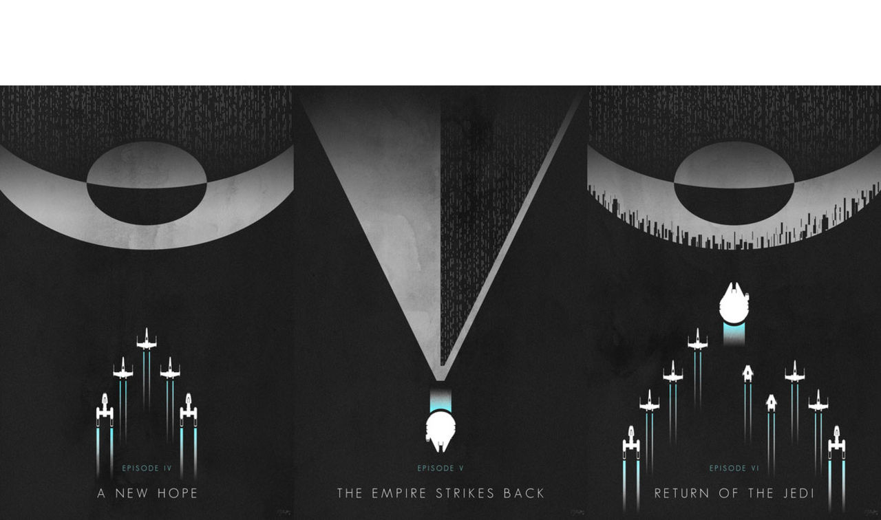 Minimalistiska Star Wars-tryck