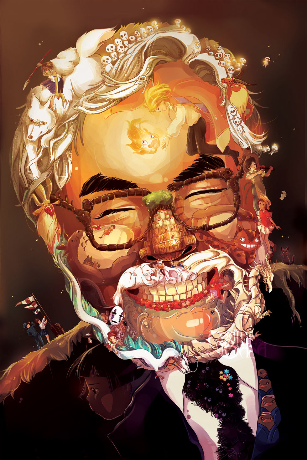 Hyllningsporträtt av Hayao Miyazaki
