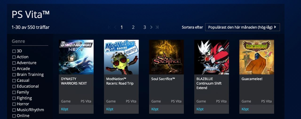 Nästan hälften av alla Vita-spel köps digitalt