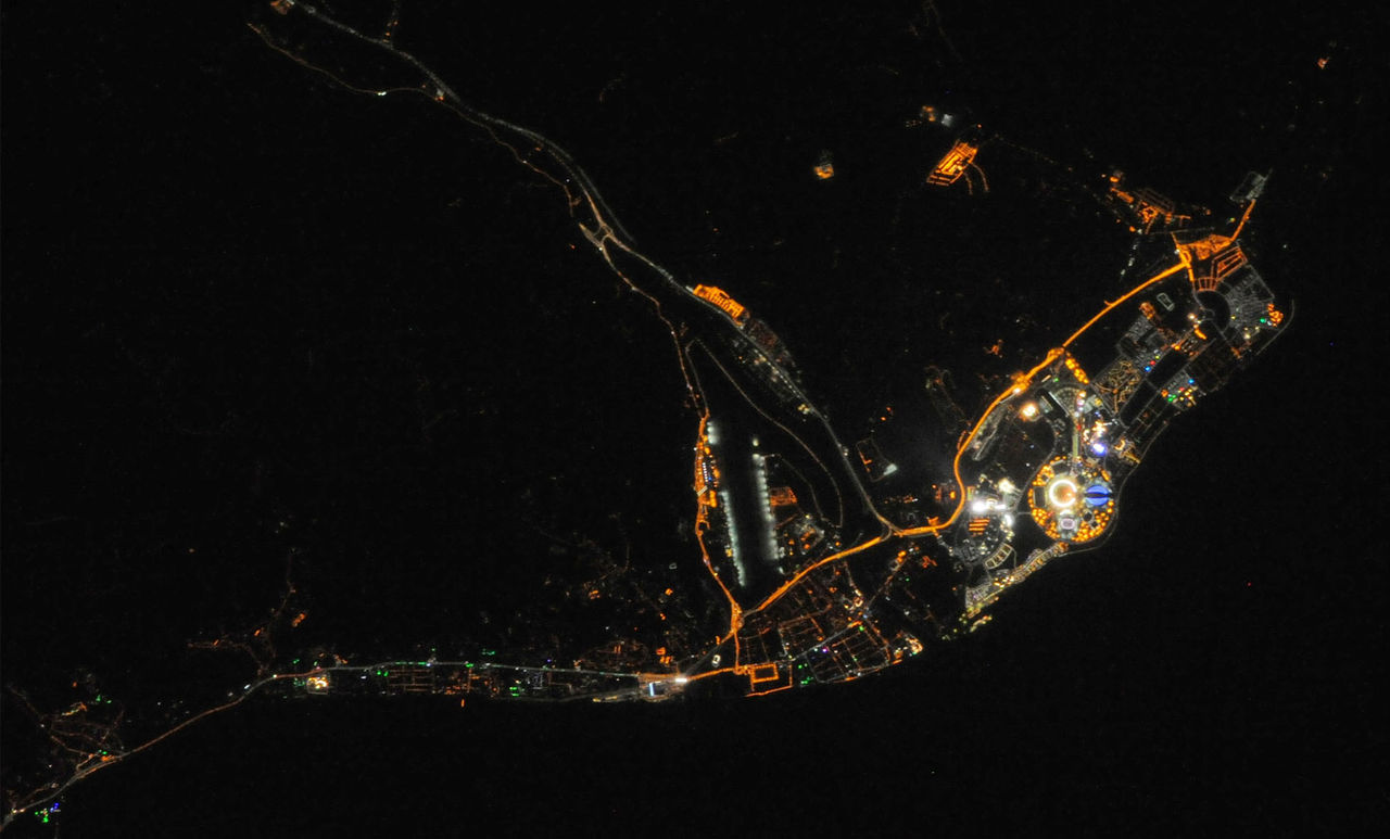 Den olympiska elden går att se från rymden