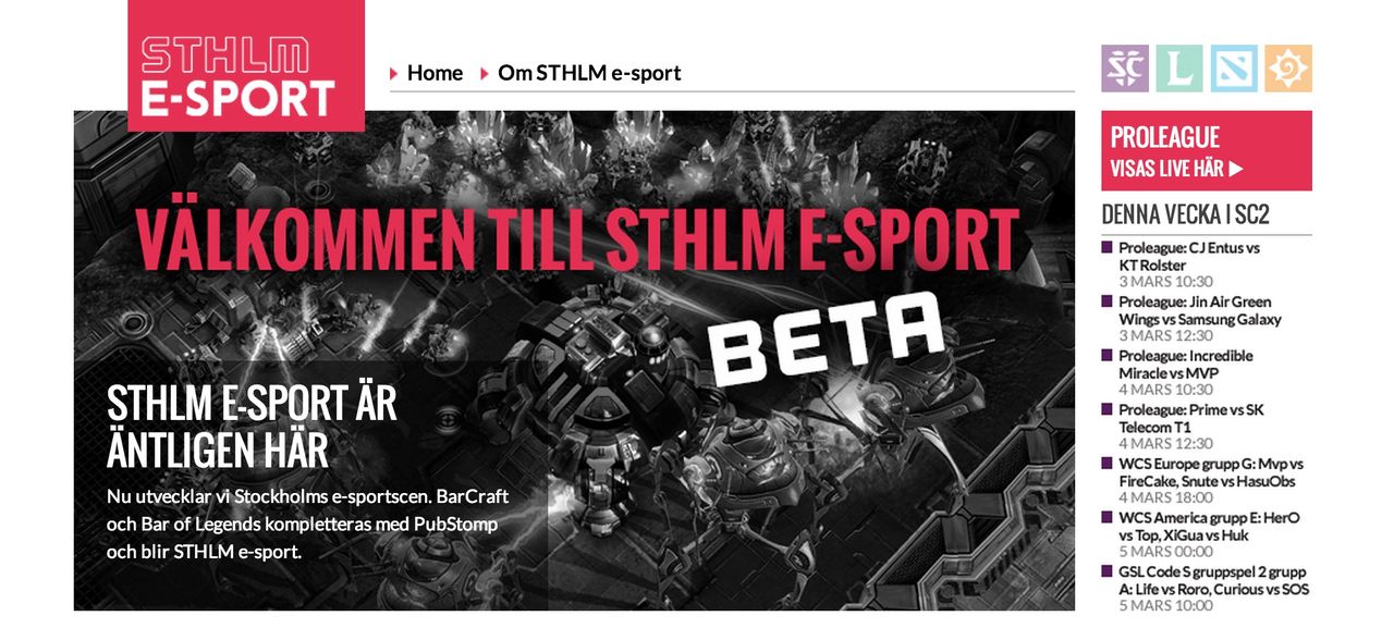 STHLM e-sport lanserar ny webbplats