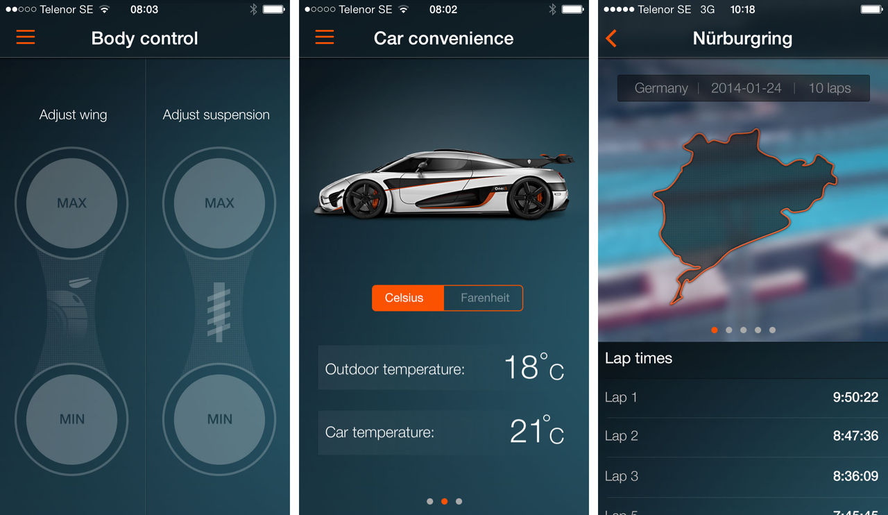 Koenigsegg släpper app till One:1