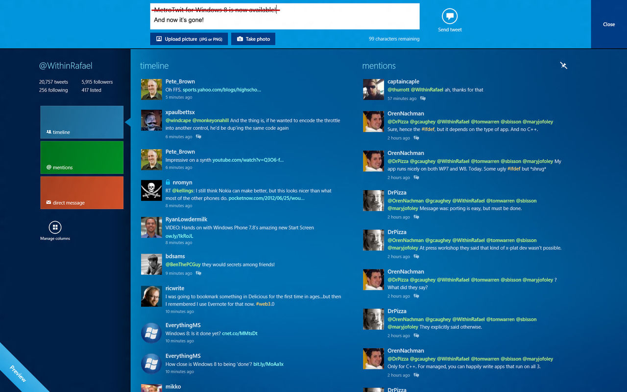 MetroTwit för Windows försvinner