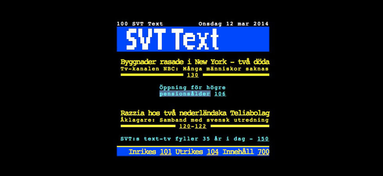 Tut i luren - SVT Text-TV fyller 35 år