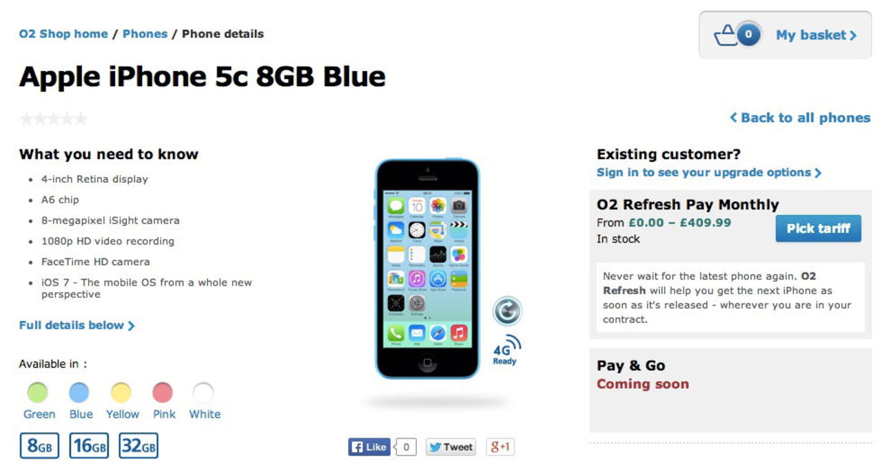 iPhone 5C 8GB lanserad