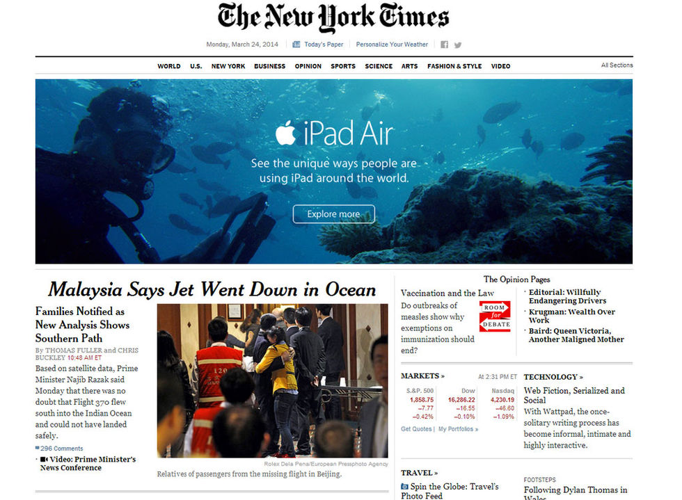 Misslyckad annonsplacering för Apple